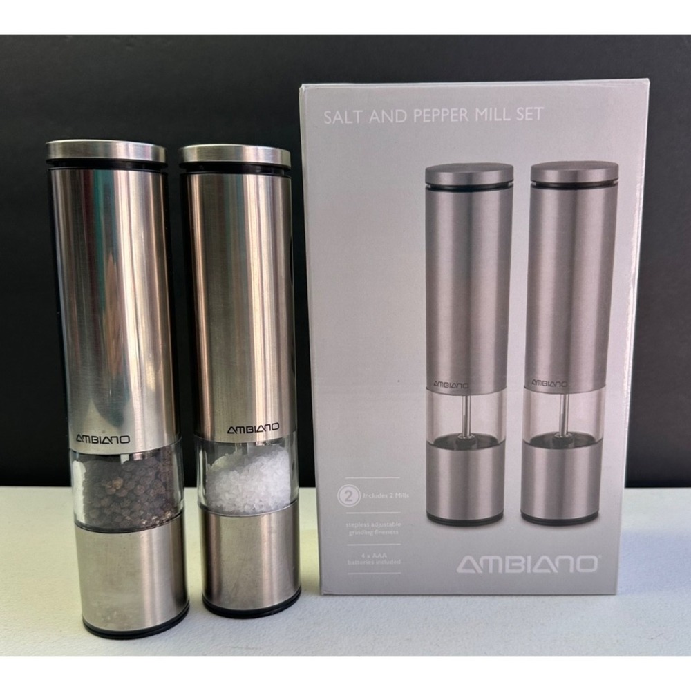 Salt & Pepper Mills Battery Operated Ambiano Light Grinder instruction Manual